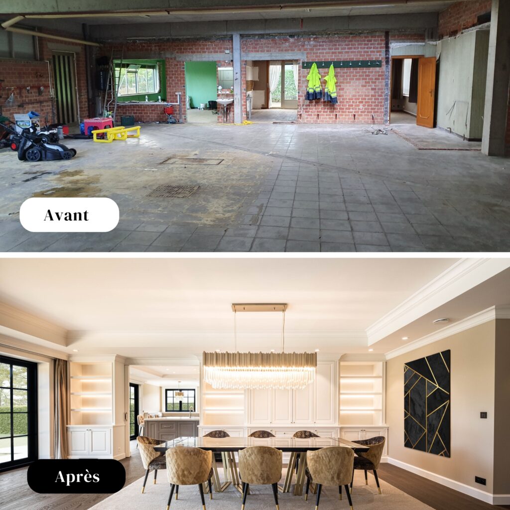 Avant - après d'une rénovation complète d'une maison à Bruxelles